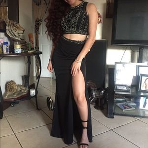 Two Piece Rhinestone, studded Dress